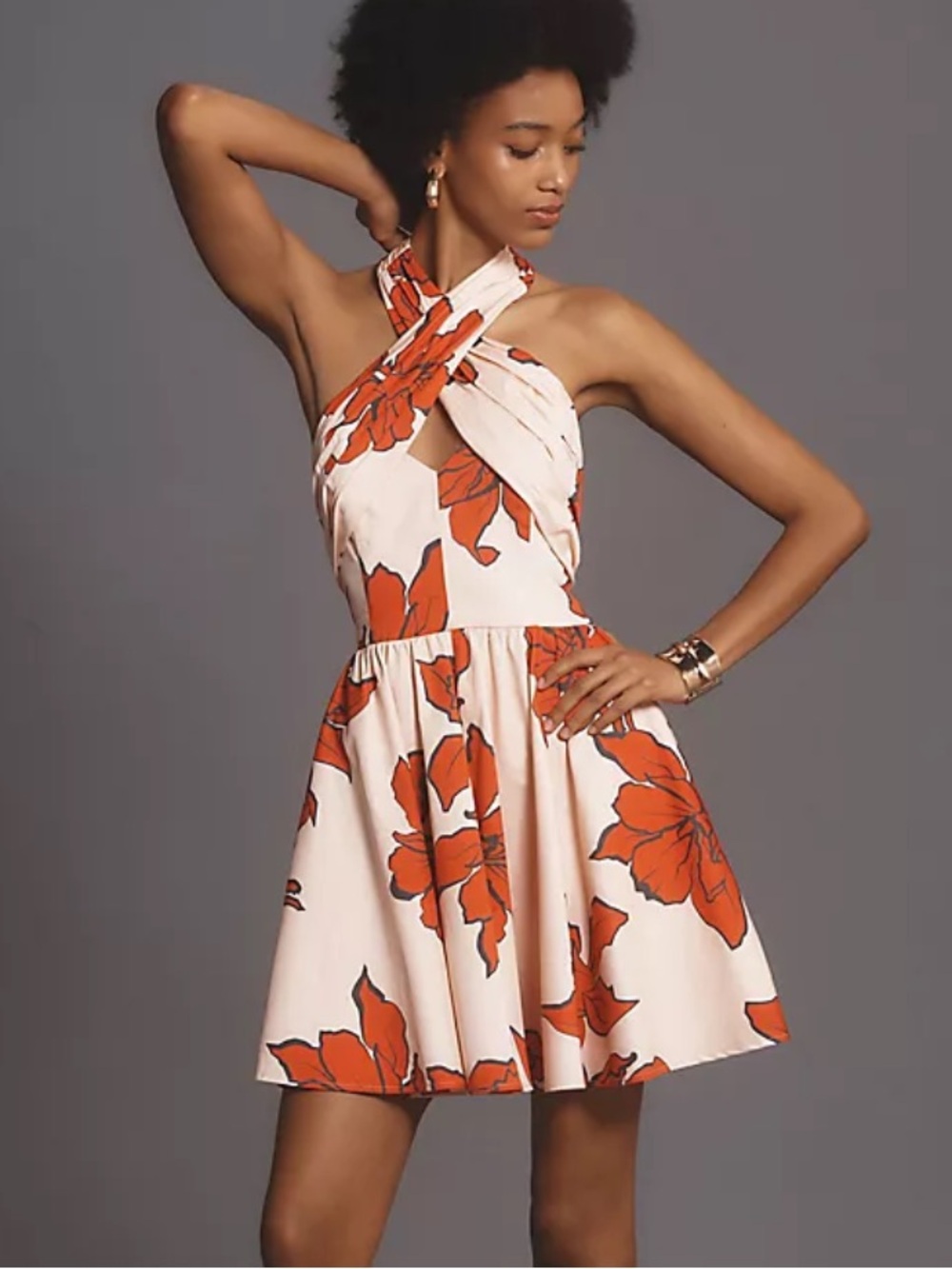 Anthropologie Hutch Wrap Halter Romper - MultiColor